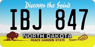 ND license plate IBJ847