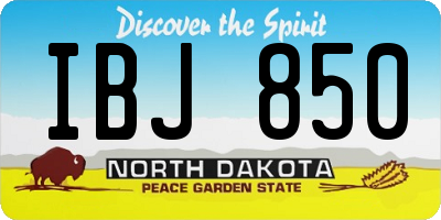 ND license plate IBJ850