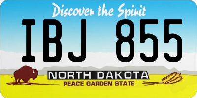 ND license plate IBJ855