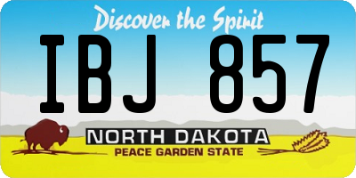ND license plate IBJ857