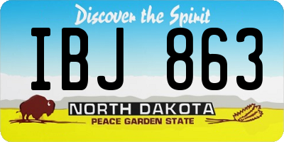 ND license plate IBJ863