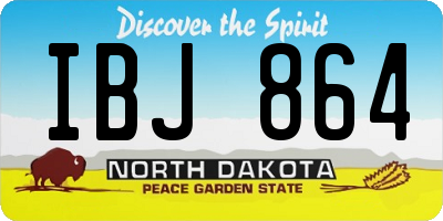 ND license plate IBJ864