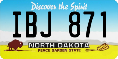 ND license plate IBJ871