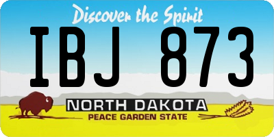 ND license plate IBJ873