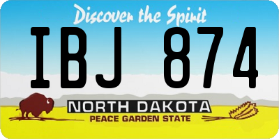 ND license plate IBJ874