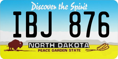 ND license plate IBJ876