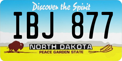 ND license plate IBJ877