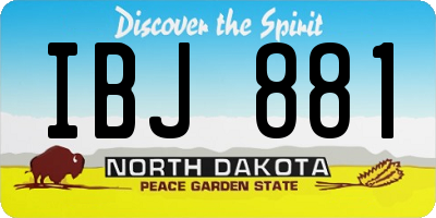 ND license plate IBJ881
