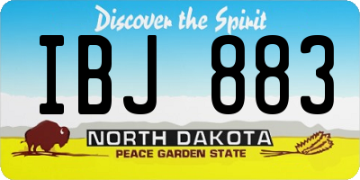 ND license plate IBJ883