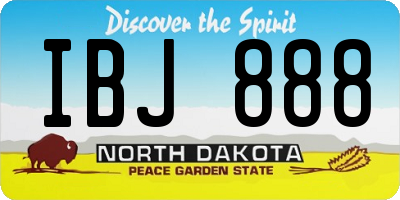 ND license plate IBJ888