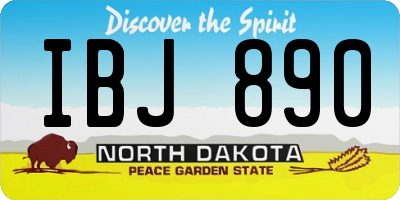 ND license plate IBJ890