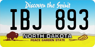 ND license plate IBJ893