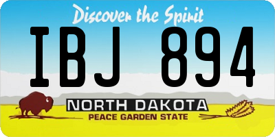 ND license plate IBJ894
