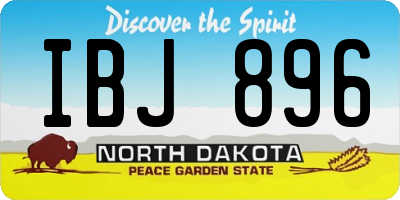 ND license plate IBJ896