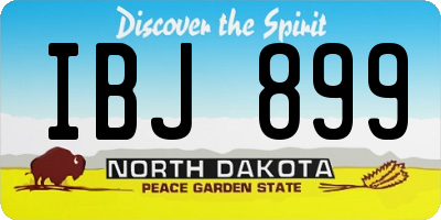 ND license plate IBJ899