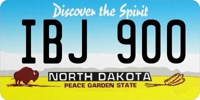 ND license plate IBJ900