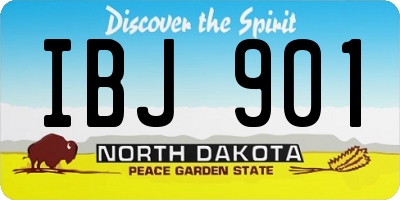 ND license plate IBJ901