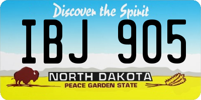 ND license plate IBJ905