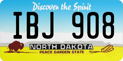 ND license plate IBJ908
