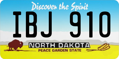 ND license plate IBJ910
