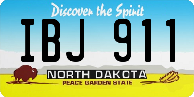 ND license plate IBJ911
