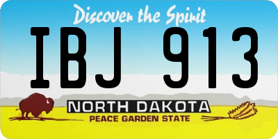 ND license plate IBJ913