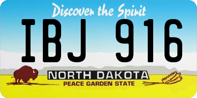 ND license plate IBJ916
