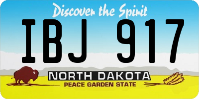 ND license plate IBJ917