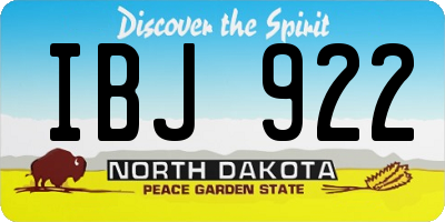 ND license plate IBJ922