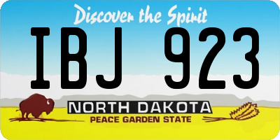 ND license plate IBJ923