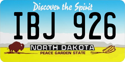 ND license plate IBJ926