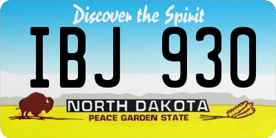 ND license plate IBJ930