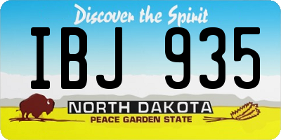 ND license plate IBJ935