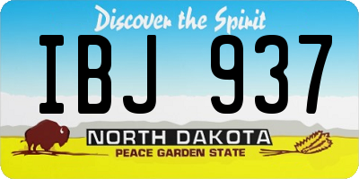 ND license plate IBJ937