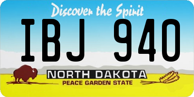 ND license plate IBJ940
