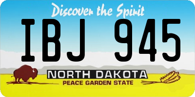 ND license plate IBJ945