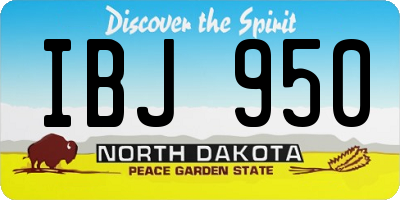 ND license plate IBJ950