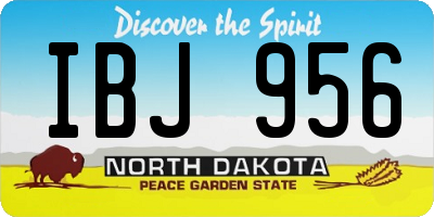 ND license plate IBJ956