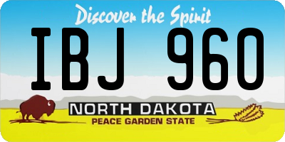 ND license plate IBJ960