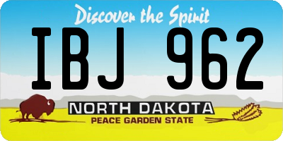 ND license plate IBJ962