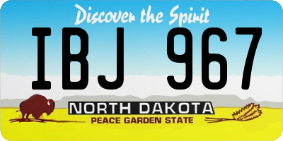 ND license plate IBJ967