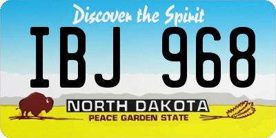 ND license plate IBJ968