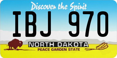 ND license plate IBJ970