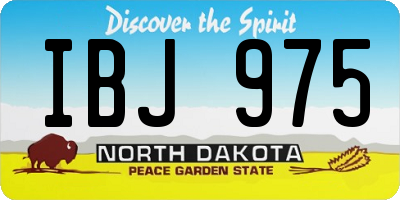 ND license plate IBJ975