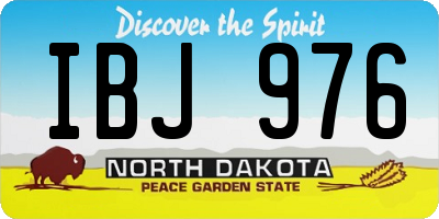 ND license plate IBJ976