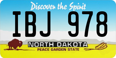 ND license plate IBJ978