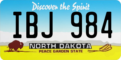 ND license plate IBJ984