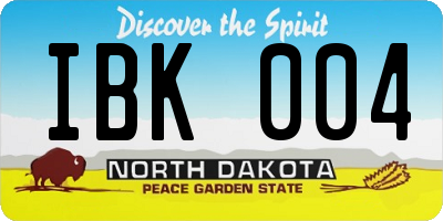 ND license plate IBK004