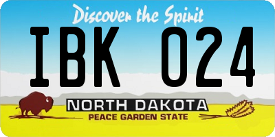 ND license plate IBK024