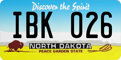 ND license plate IBK026